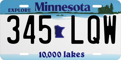 MN license plate 345LQW