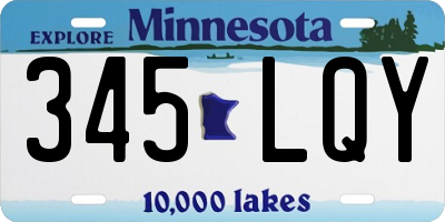 MN license plate 345LQY