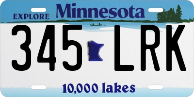 MN license plate 345LRK