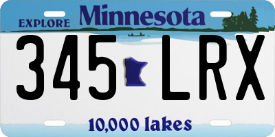 MN license plate 345LRX
