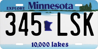 MN license plate 345LSK