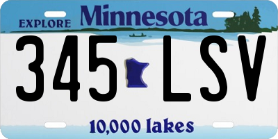 MN license plate 345LSV