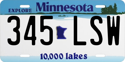 MN license plate 345LSW