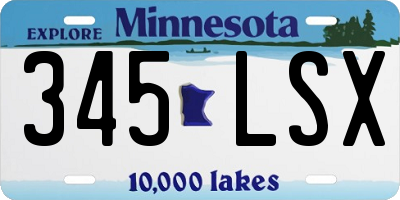 MN license plate 345LSX