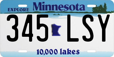 MN license plate 345LSY