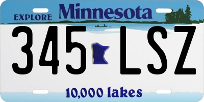 MN license plate 345LSZ