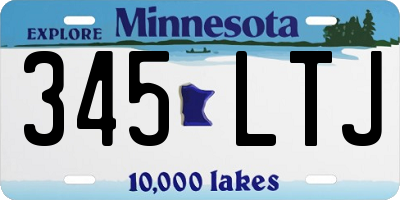 MN license plate 345LTJ