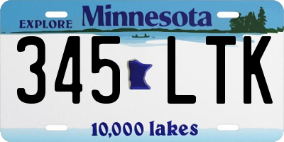 MN license plate 345LTK