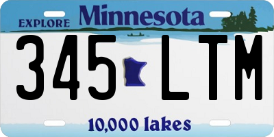 MN license plate 345LTM