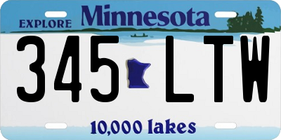MN license plate 345LTW