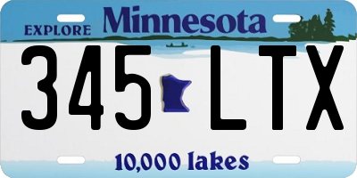 MN license plate 345LTX