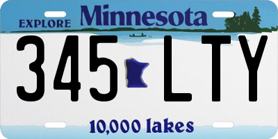 MN license plate 345LTY