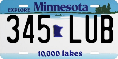 MN license plate 345LUB