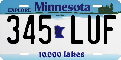 MN license plate 345LUF