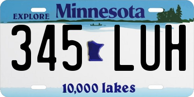 MN license plate 345LUH