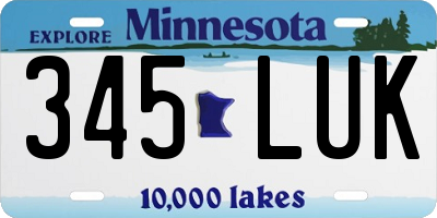 MN license plate 345LUK