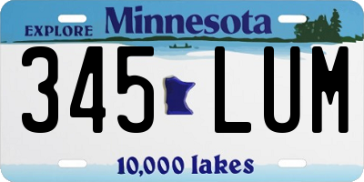 MN license plate 345LUM