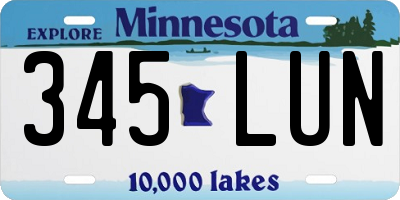 MN license plate 345LUN