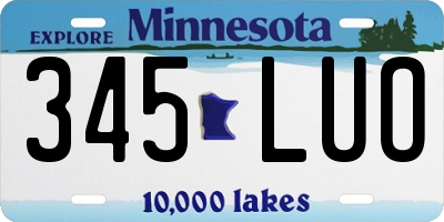 MN license plate 345LUO