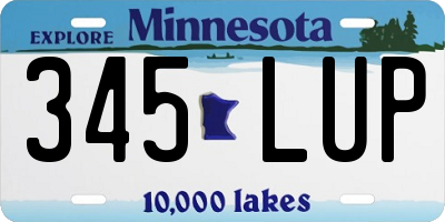 MN license plate 345LUP