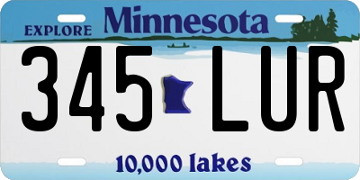 MN license plate 345LUR