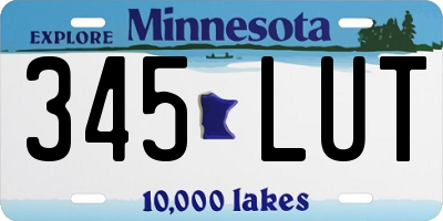 MN license plate 345LUT