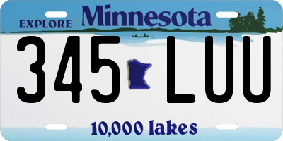 MN license plate 345LUU