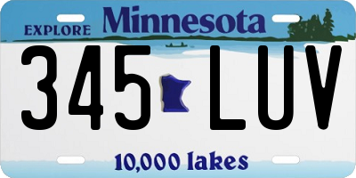 MN license plate 345LUV