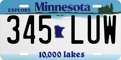 MN license plate 345LUW