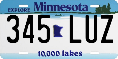 MN license plate 345LUZ