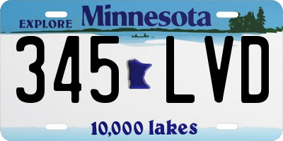 MN license plate 345LVD
