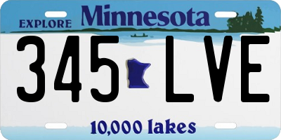 MN license plate 345LVE