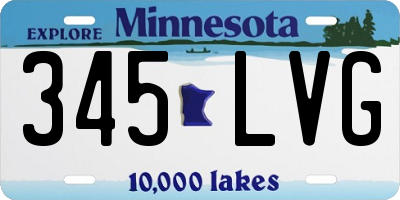 MN license plate 345LVG