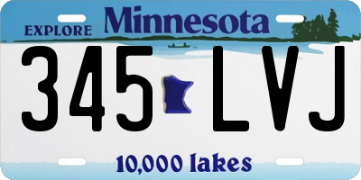MN license plate 345LVJ