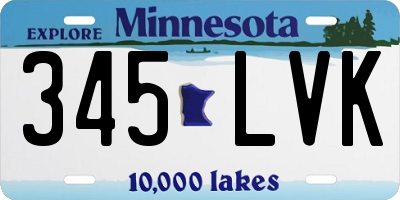 MN license plate 345LVK