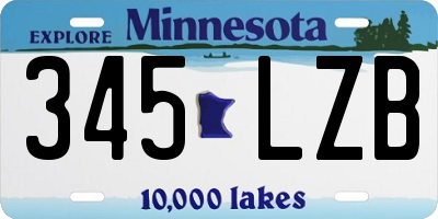 MN license plate 345LZB