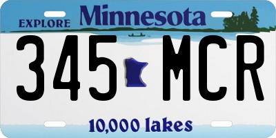 MN license plate 345MCR