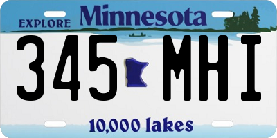 MN license plate 345MHI