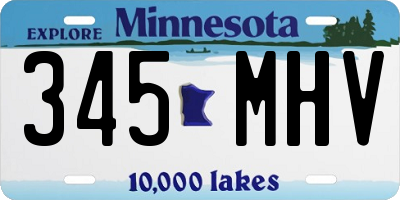 MN license plate 345MHV