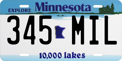 MN license plate 345MIL