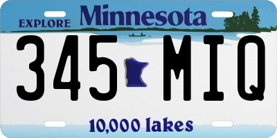 MN license plate 345MIQ