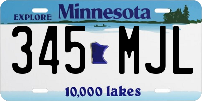 MN license plate 345MJL