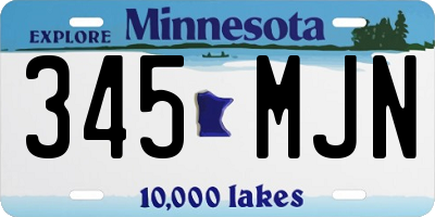 MN license plate 345MJN