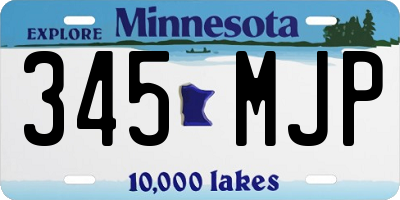 MN license plate 345MJP