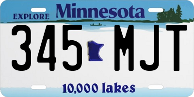 MN license plate 345MJT