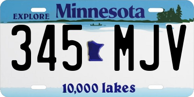 MN license plate 345MJV