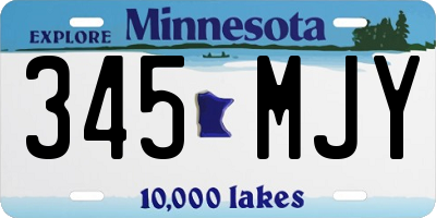 MN license plate 345MJY