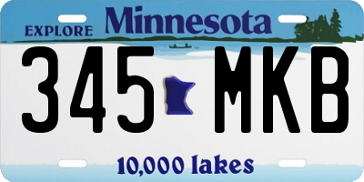 MN license plate 345MKB