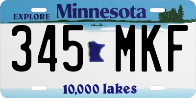 MN license plate 345MKF