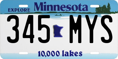 MN license plate 345MYS